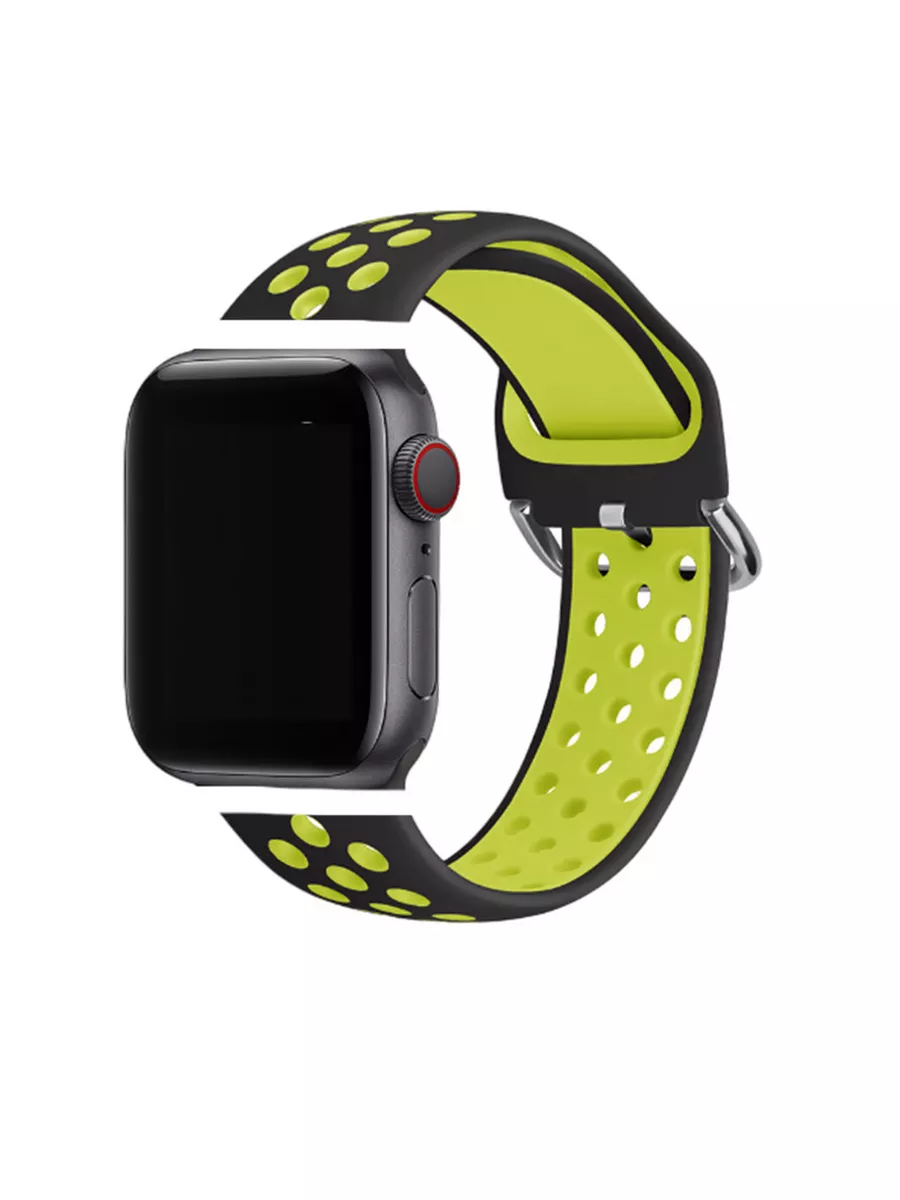 Ремешок для Apple Watch 38/40/41 Silicone Band перфорация с магнитной застёжкой (White)
