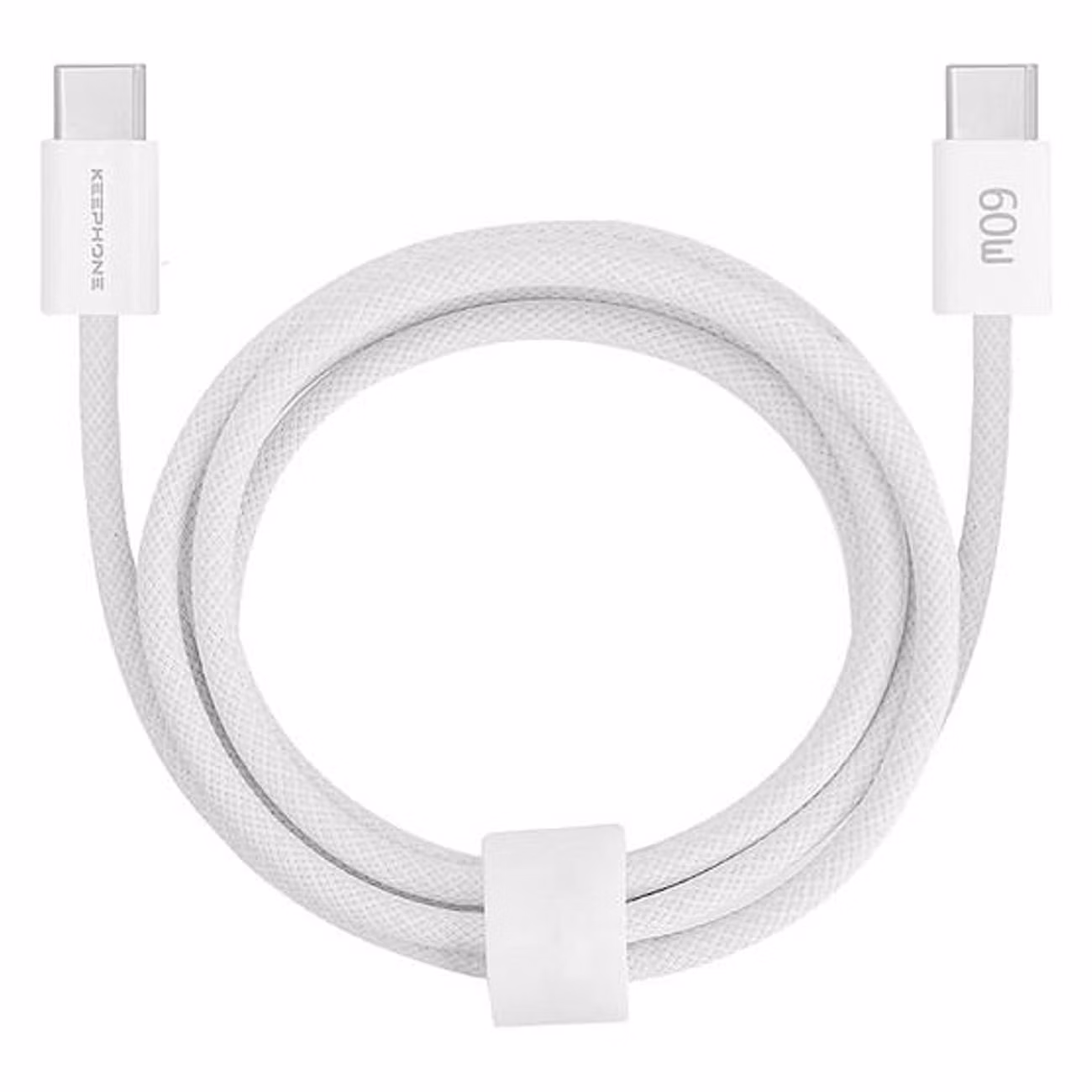 Кабель USB C-C KEEPHONE Woven PD60W 1M (White)