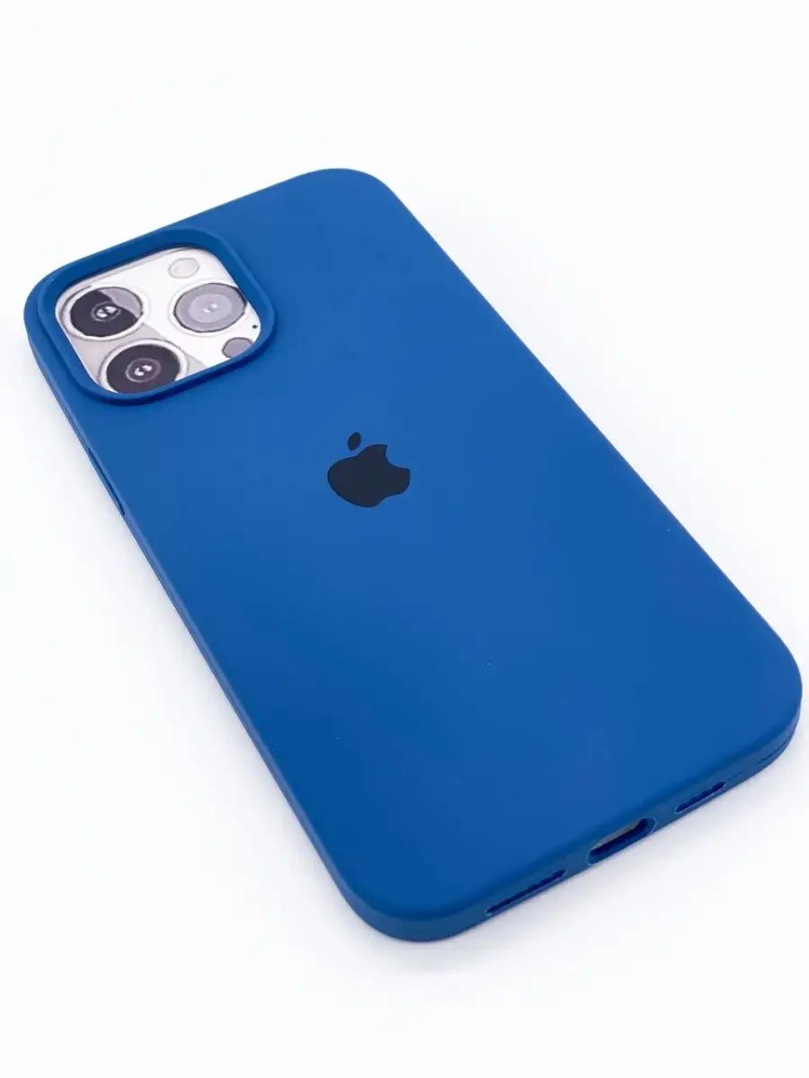 Накладка для iPhone 13 Pro Max Silicone Case Full Camera (Темно-синий)