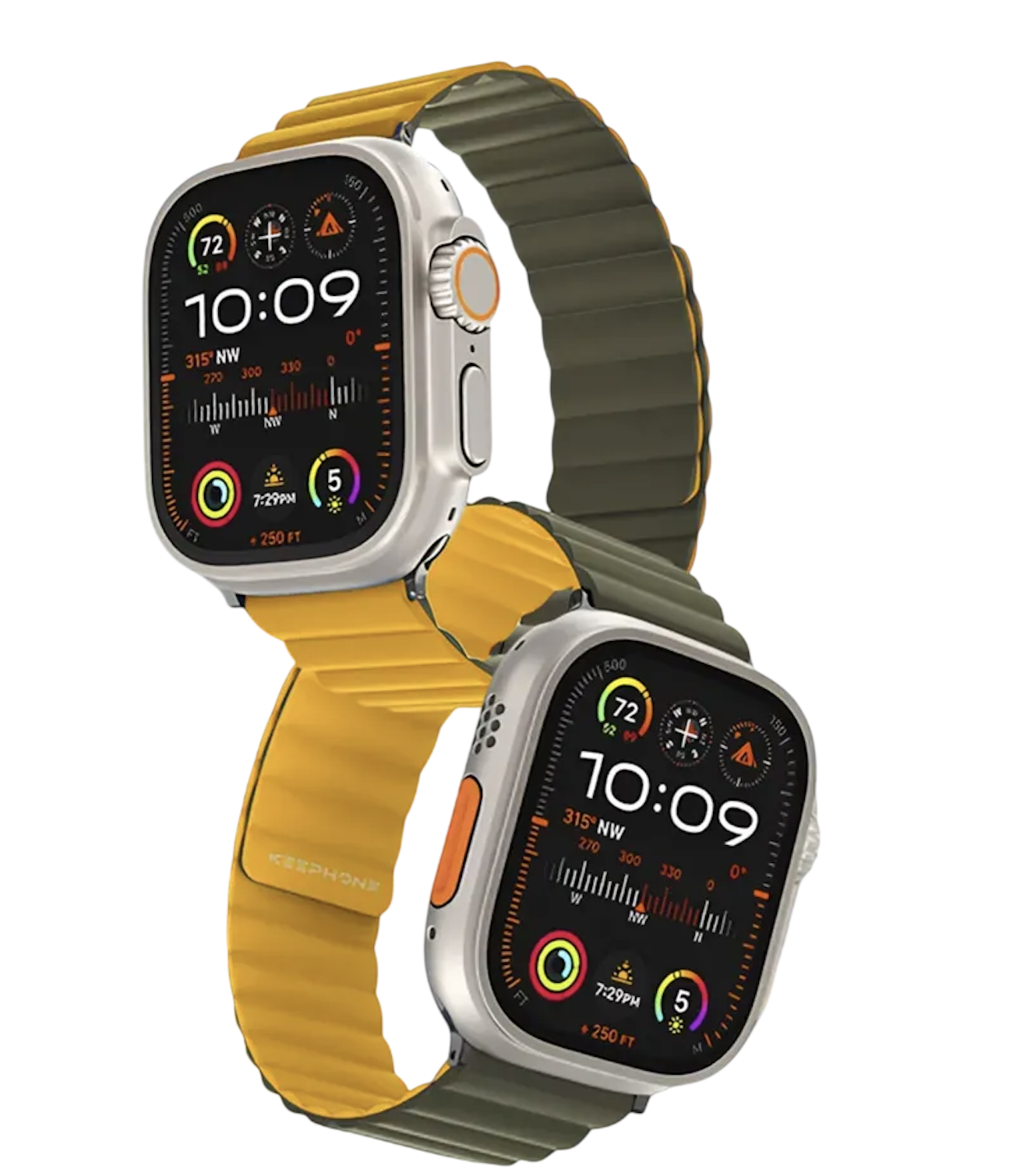 Ремешок для iWatch 42/44/45/49 mm KEEPHONE MagSnap (Yellow/Green)