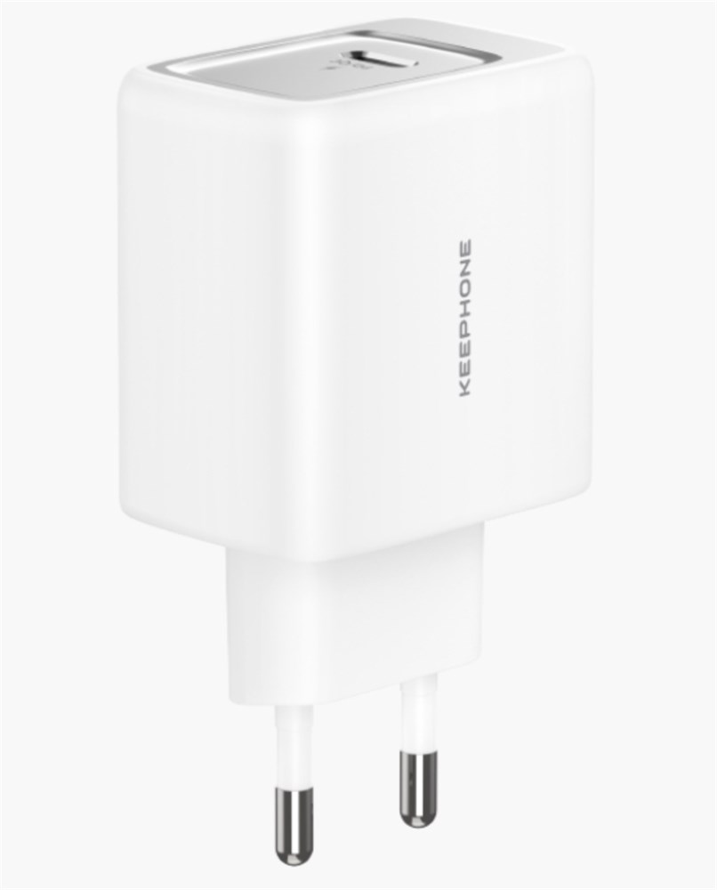 СЗУ (блок) USB A+C KEEPHONE BOOSTER GAN PD20W/QC18W (белый)