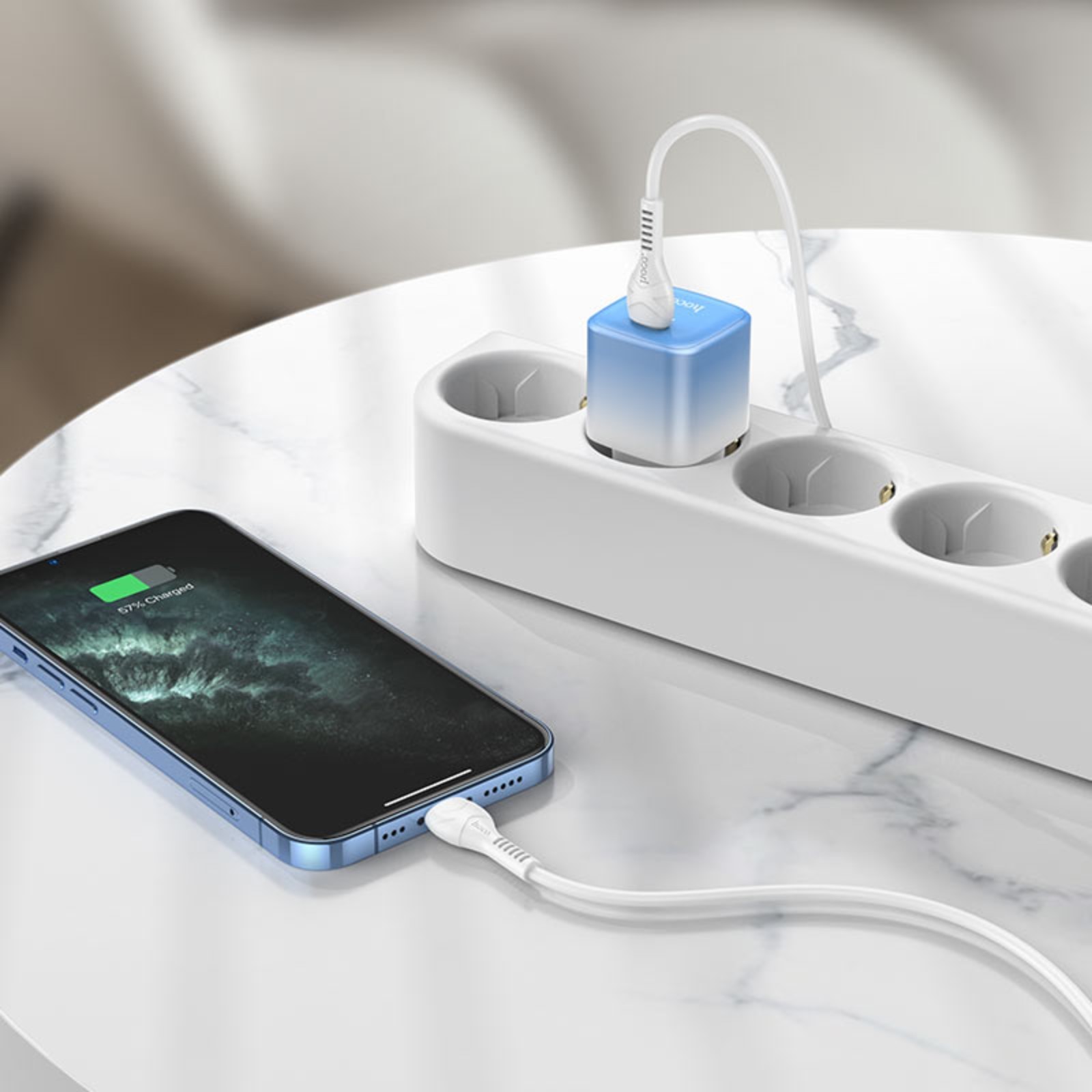 СЗУ (блок) USB-C HOCO C101A 20W (Ice Blue)
