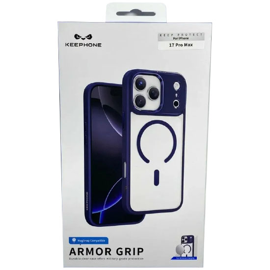 Накладка для iPhone 17 PRO MAX KEEPHONE ARMOR GRIP MAGSAFE MATTE CASE (BLACK)