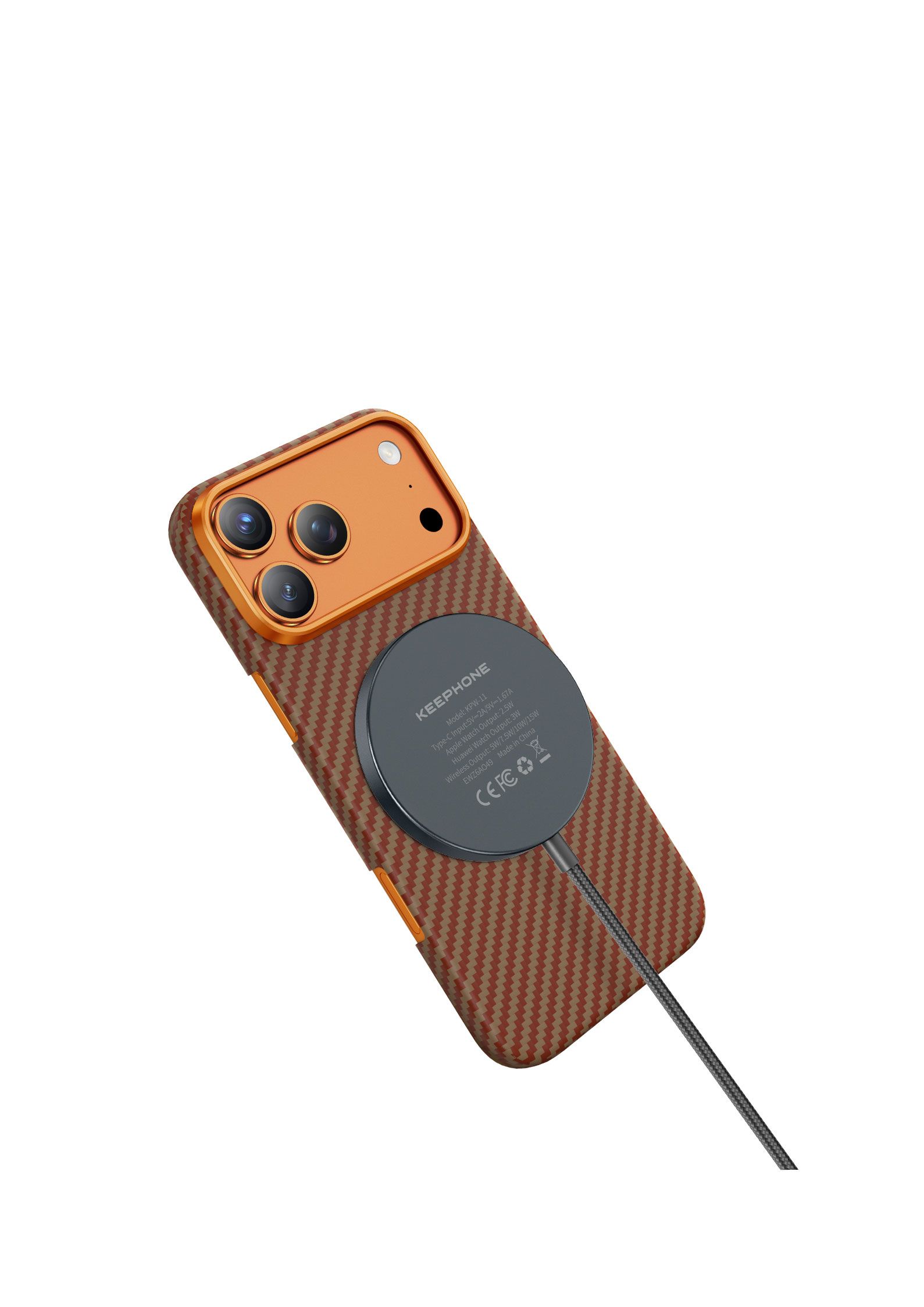 Накладка для iPhone 17 PRO KEEPHONE KEVLAR DIAGO MAGSAFE MATTE CASE (BLACK)