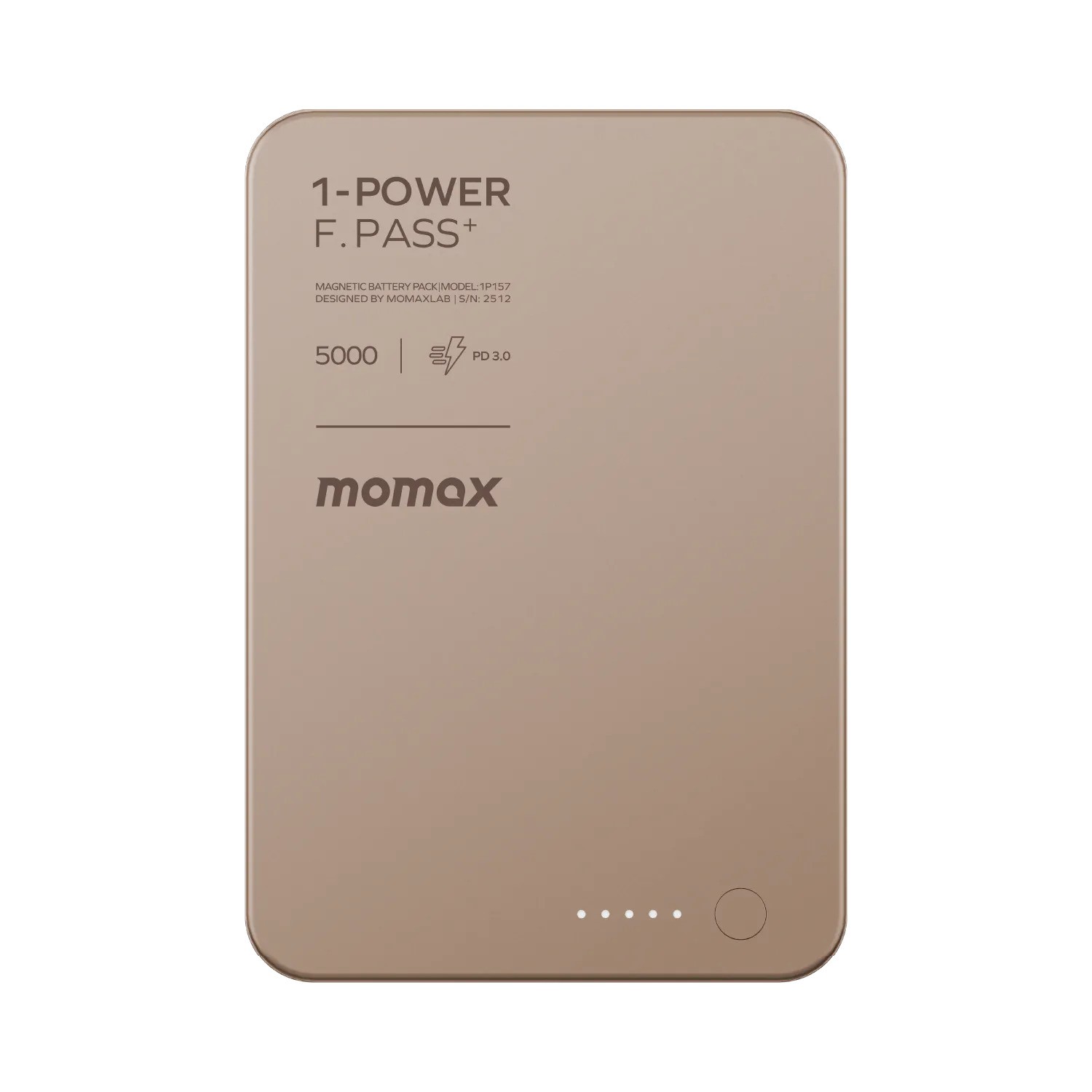 PowerBank MagSafe 5000mAh MOMAX Q.PASS Qi2 15W (Titanium Gold)