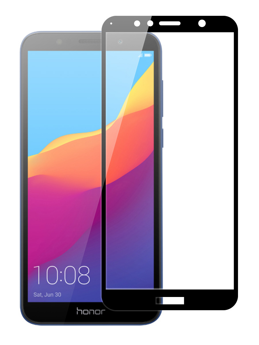 Защитное стекло 3D Honor 7A/ 7S/ 9S/ Huawei Y5 2018/Y5p MB 0.4K (Черный)