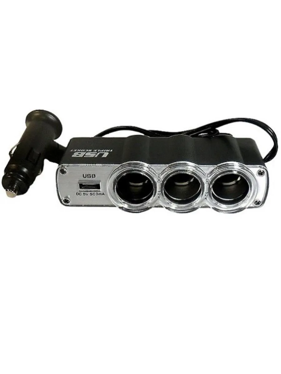 Разветвитель прикуривателя 3x12V/24V + USB 1000 mAh WF-0120