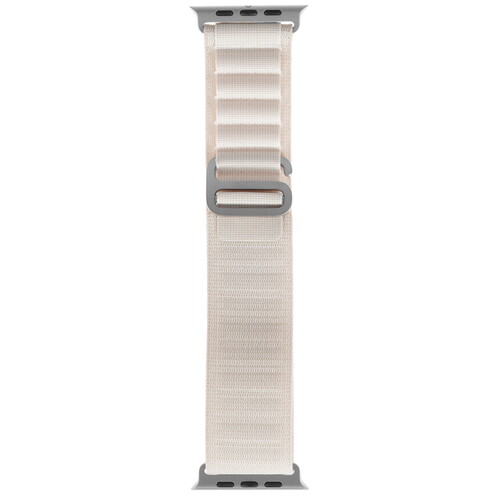 Ремешок для iWatch 42/44/45/49 mm METALL/SILICONE застежка (Бежевый)