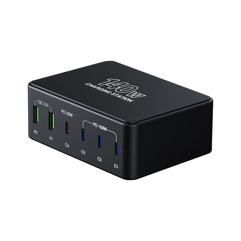 ЗУ Станция 6xUSB-C+2xUSB-A GaN 140W