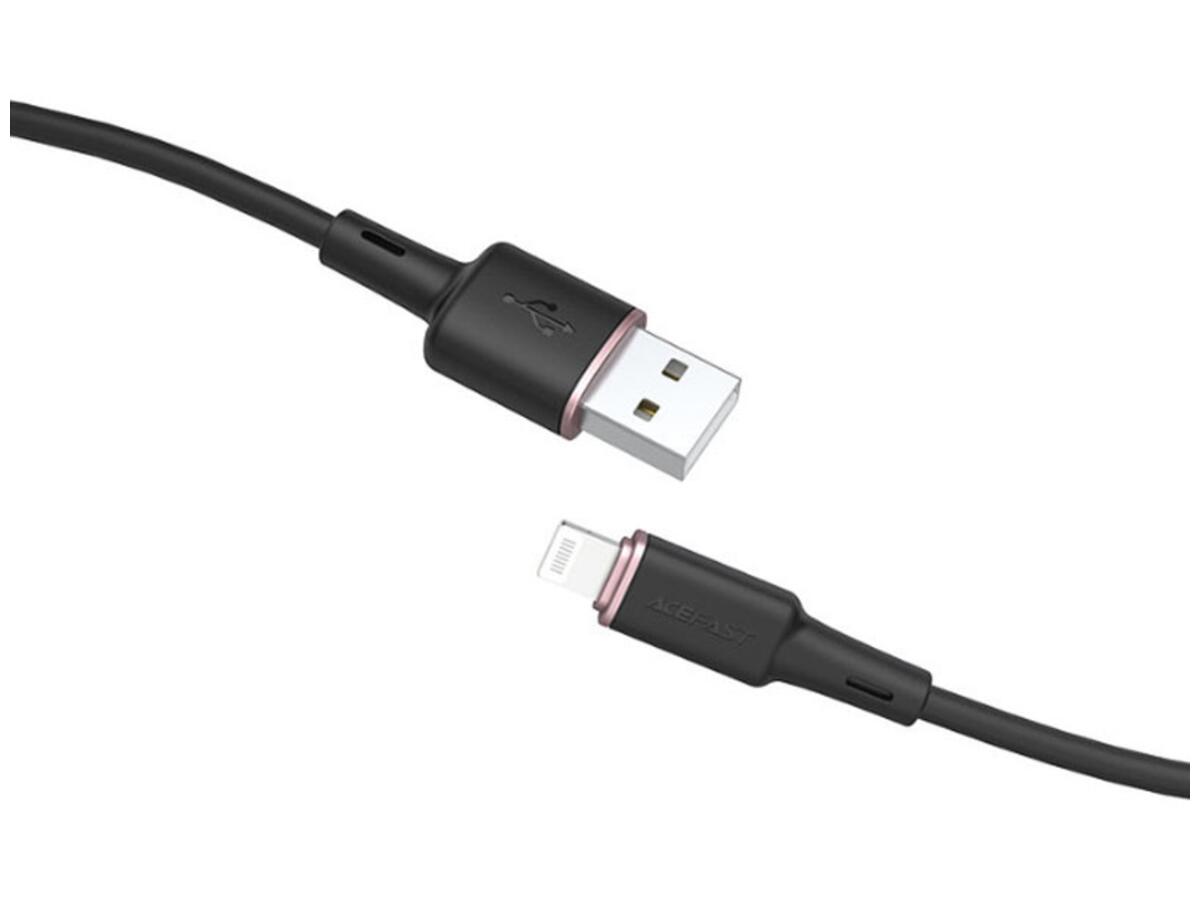 Кабель USB A-L Acefast C2-02 MFI Soft Silicone (Черный)
