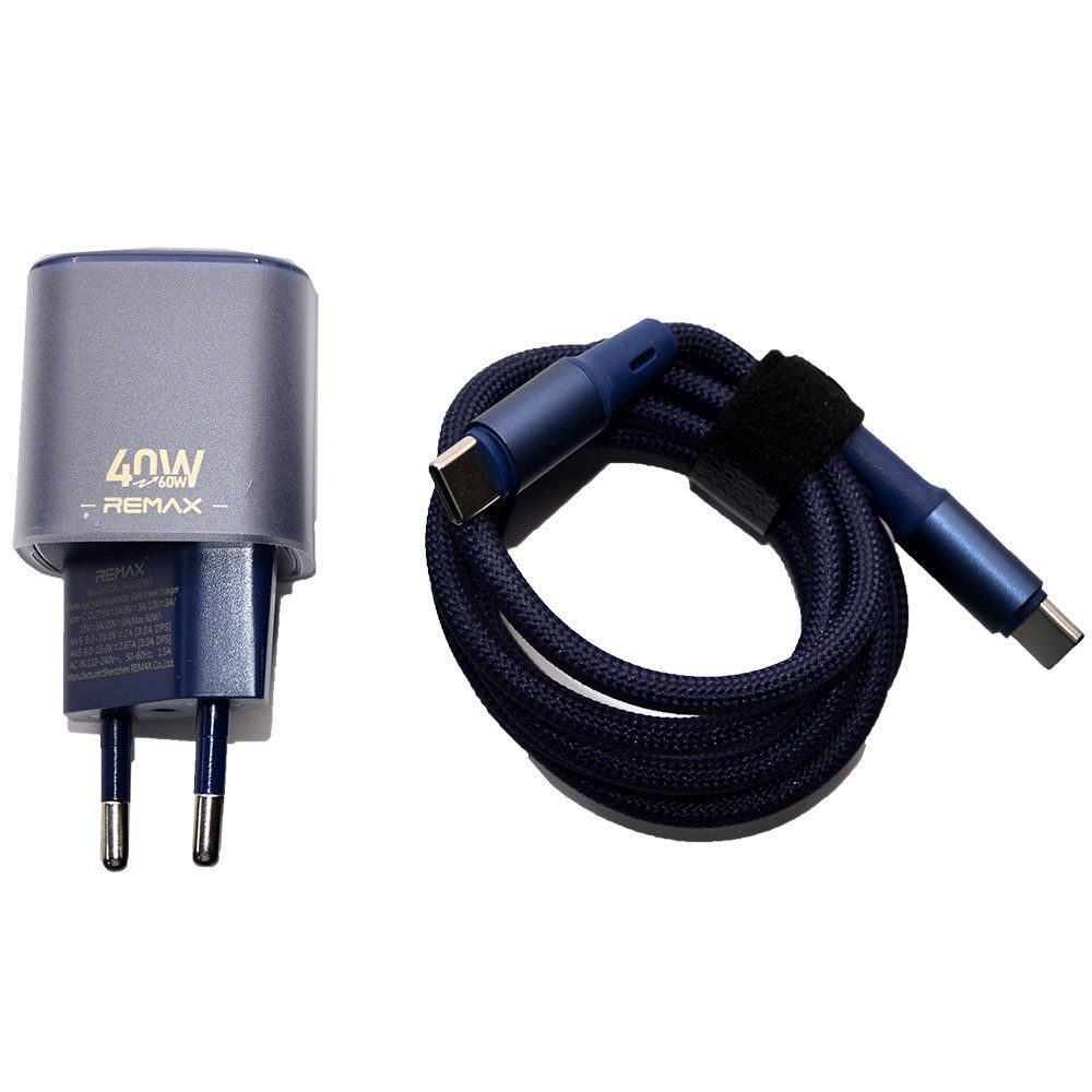 СЗУ (комплект) USB-C + USB C-C REMAX CA-26 GaN 60W (White)