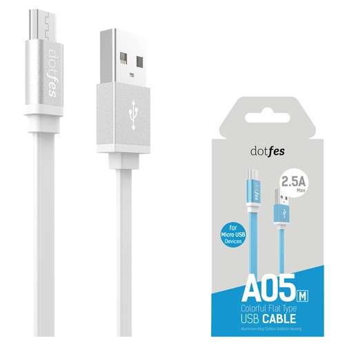 Кабель USB micro dotfes A05M (1m) (Белый)