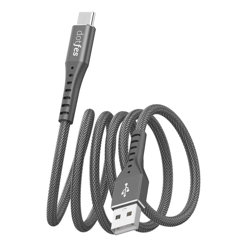 Кабель USB Type-C Dotfes A08T Durable Nylon Braided (1m) (Серый)
