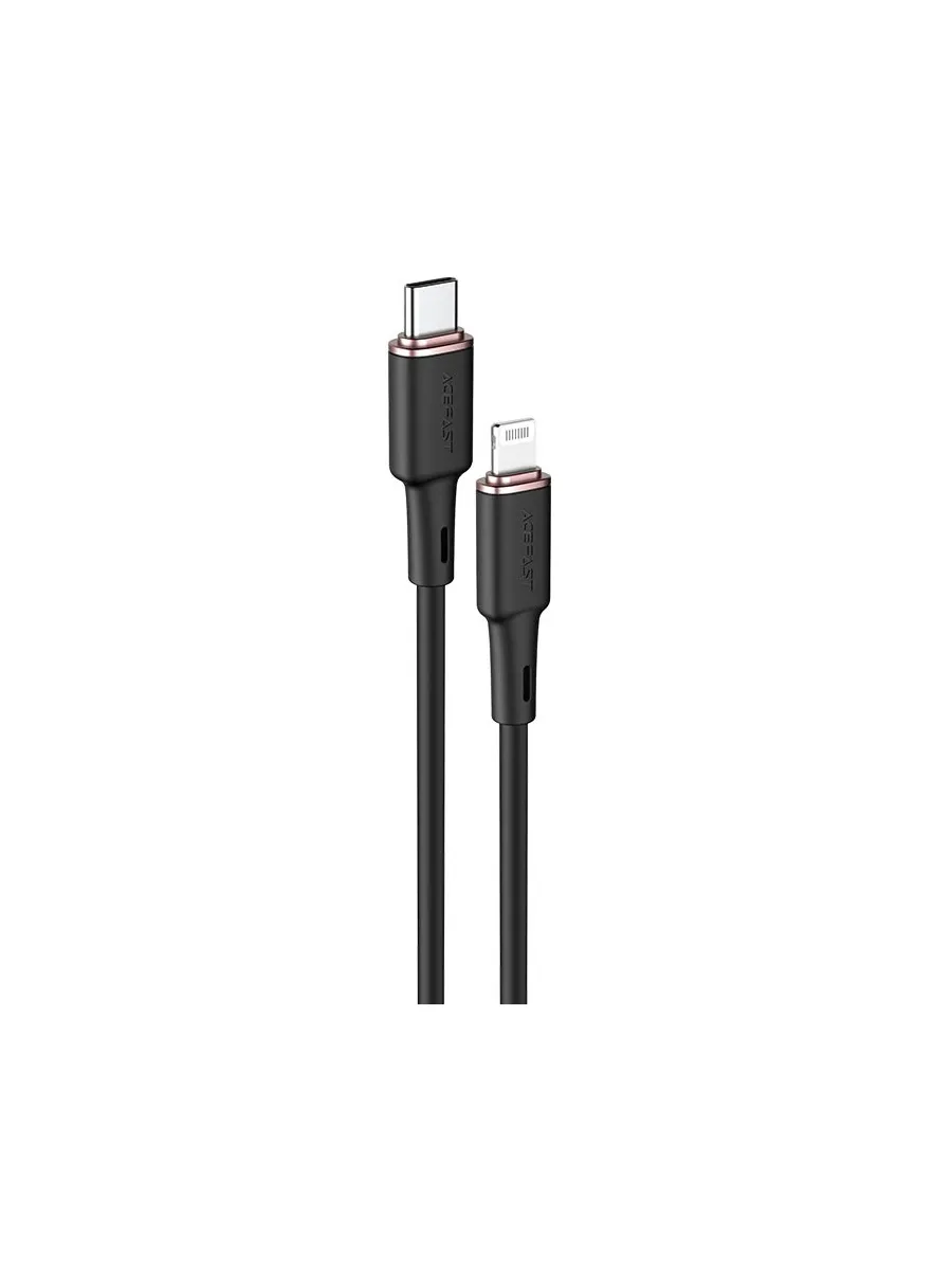Кабель USB-C Apple lightning 8pin Acefast C2-01 MFI Soft Silicone 30W (Черный)