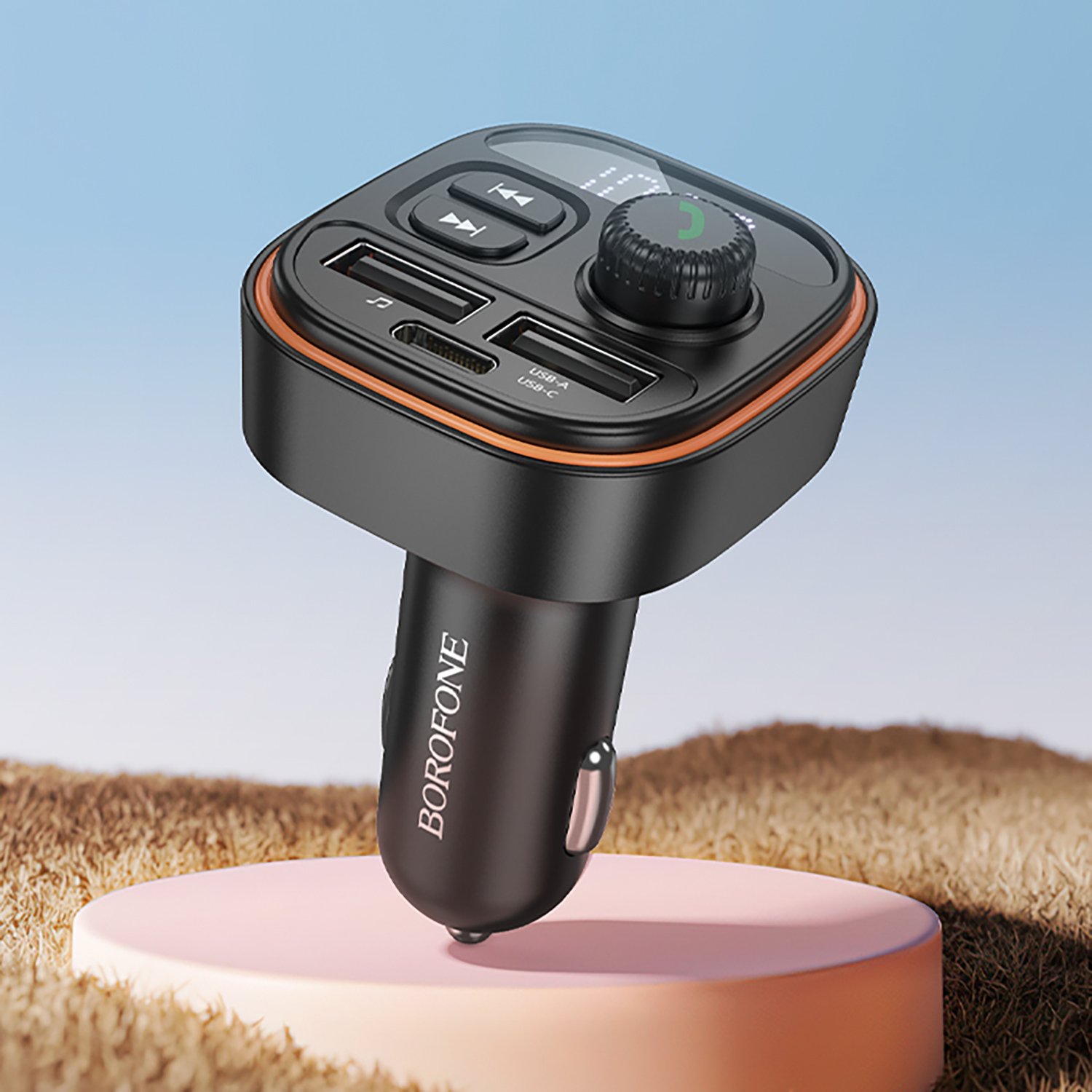 FM модулятор Borofone BC59 USB A+A+C 15W