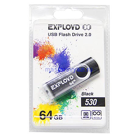 USB-Flash 64Gb EXPLOYD 530 (черный)