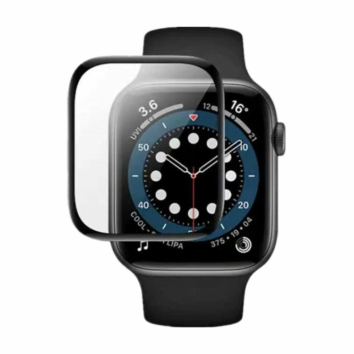 Защитное стекло 3D Apple Watch 41 CERAMICS (Чёрный)