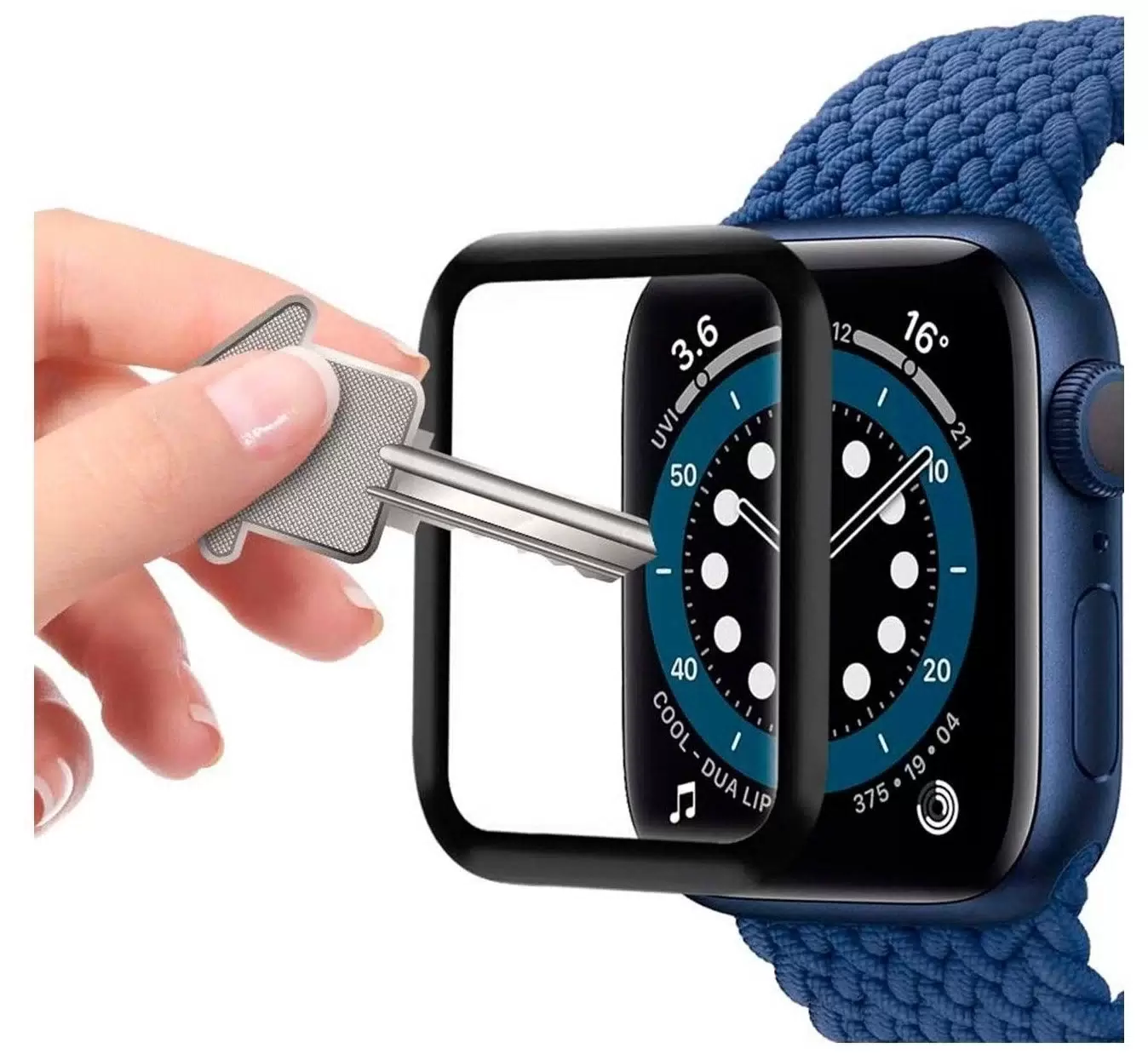 Защитное стекло 3D Apple Watch 42 CERAMICS (Чёрный)