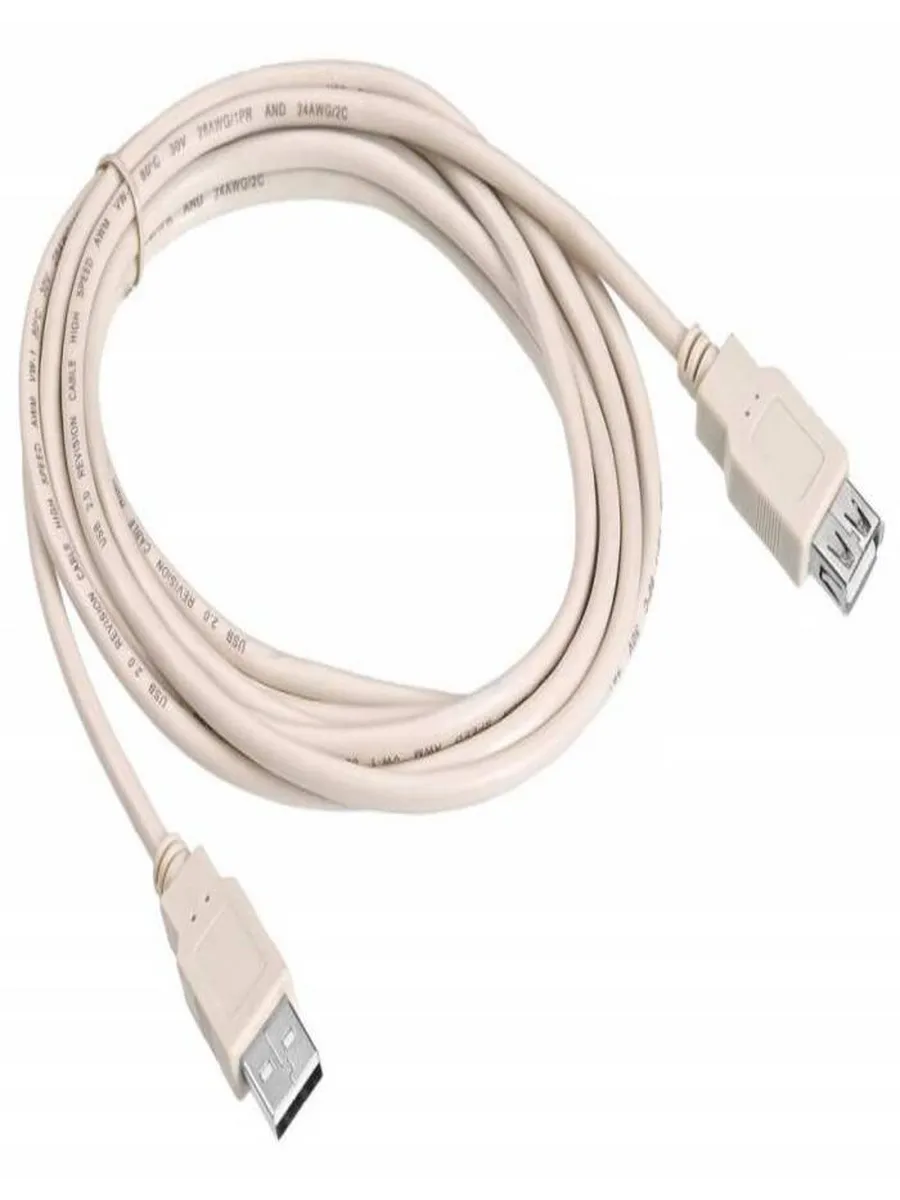 Кабель (удлинитель) USB M / USB F 3м /пакет/ черный