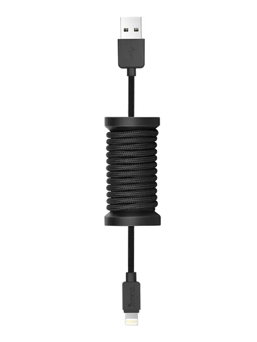 Кабель USB Apple lightning 8pin Hoco U12 Silica assemble Cable 1.1М (Черный)