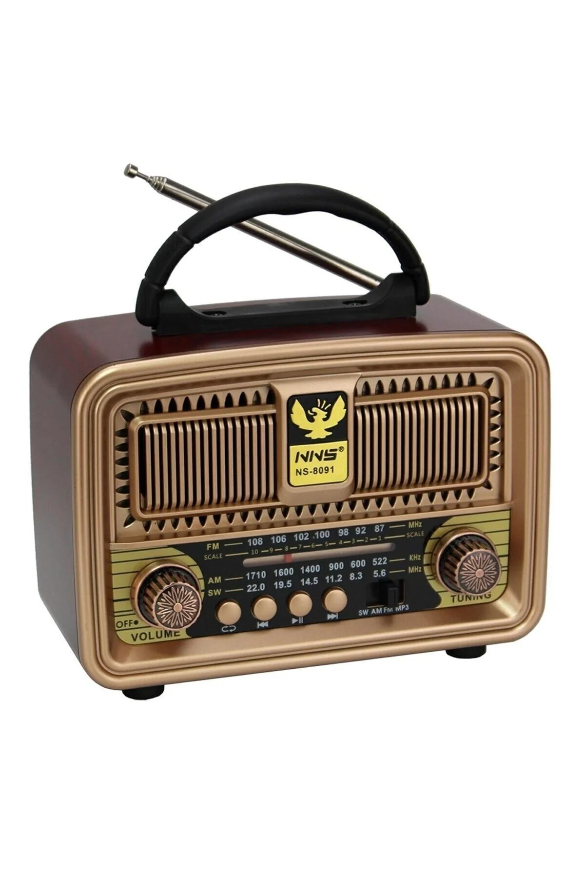 Радиоприёмник Ретро NNS NS-88917BT /Bluetooth+USB+SD+АКБ/
