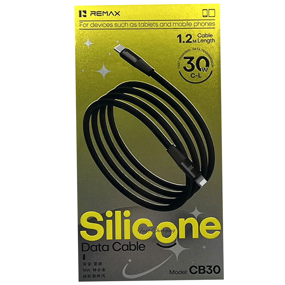Кабель USB C-L REMAX CB30 30W SILICONE (Черный)