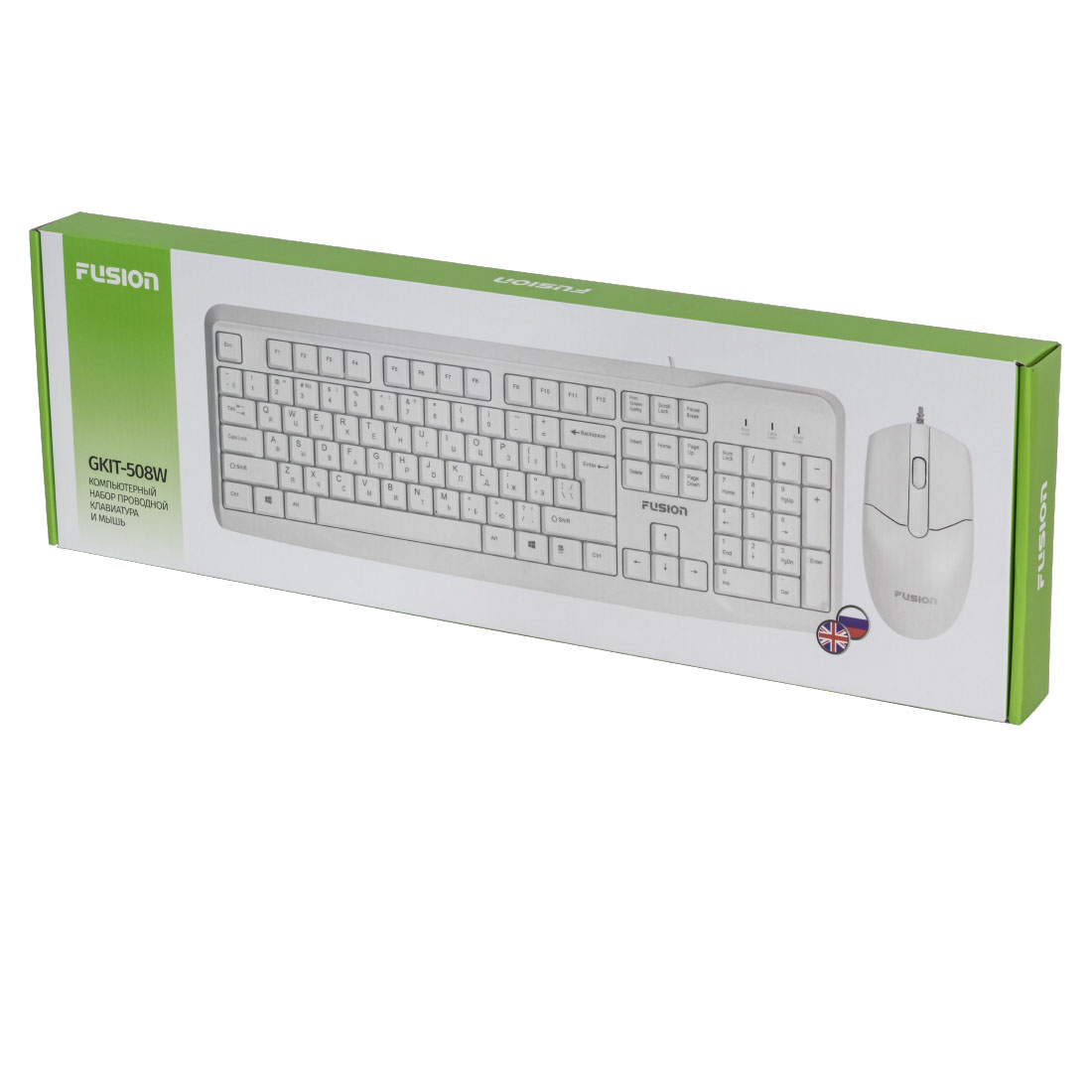 Клавиатура + мышь USB Fusion GKIT-508W (Белый)