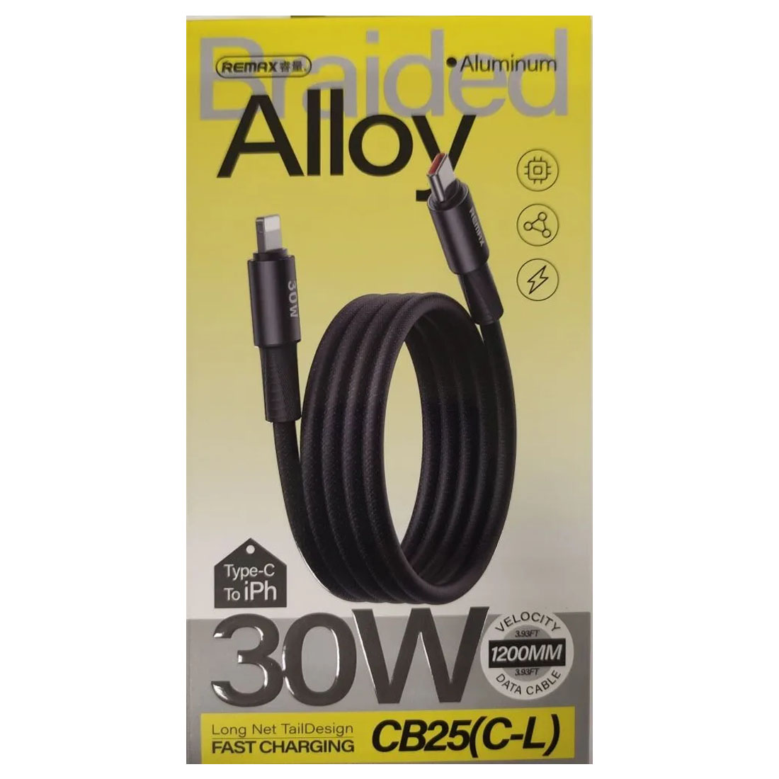 Кабель USB A-L REMAX CB25 3A (Черный)