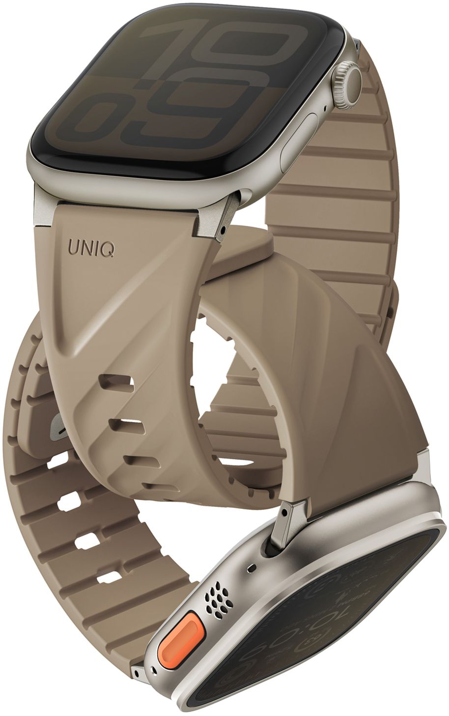 Ремешок для Apple Watch 42/44/45/49 Silicone Band с магнитной застёжкой (Dark Grey)