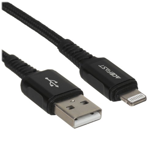 Кабель USB-C Apple lightning 8pin Acefast C2-01 MFI Soft Silicone 30W (Черный)