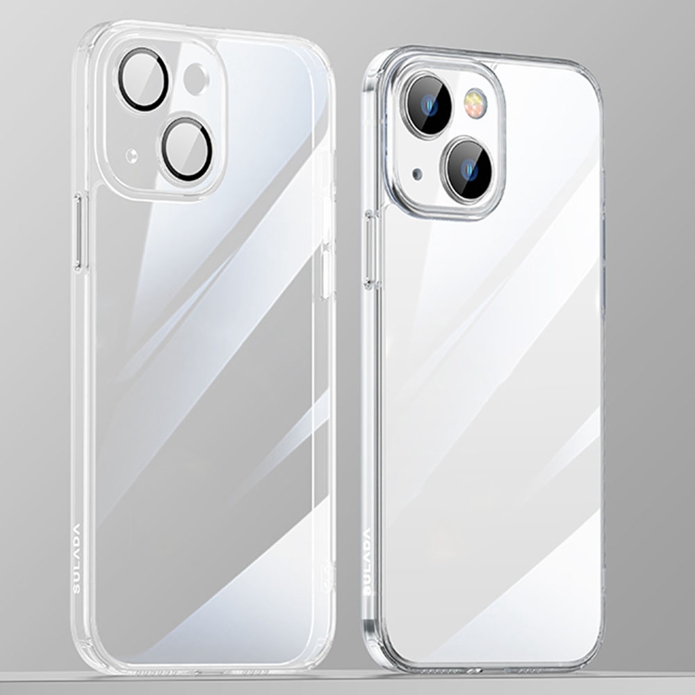 Накладка для iPhone 12 SULADA /прозрачный+ мет кант/